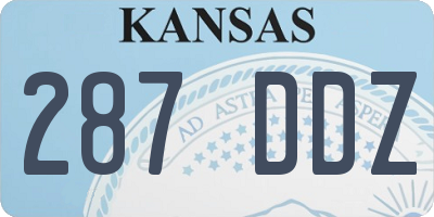 KS license plate 287DDZ