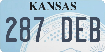 KS license plate 287DEB