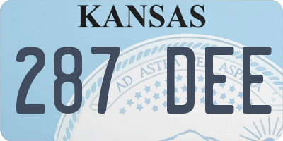 KS license plate 287DEE