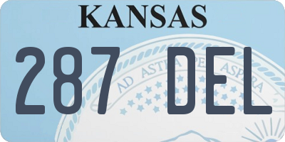 KS license plate 287DEL