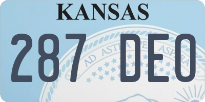 KS license plate 287DEO