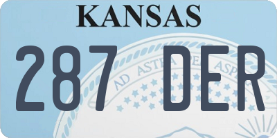 KS license plate 287DER