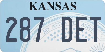 KS license plate 287DET