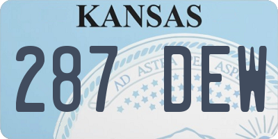 KS license plate 287DEW
