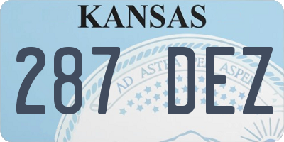 KS license plate 287DEZ