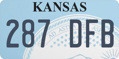 KS license plate 287DFB