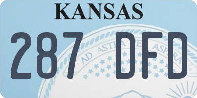 KS license plate 287DFD