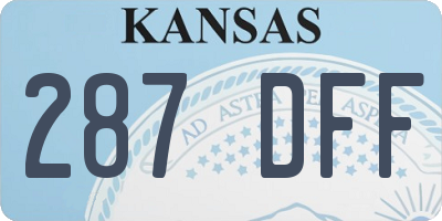 KS license plate 287DFF