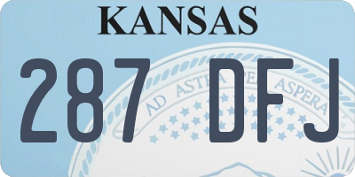 KS license plate 287DFJ