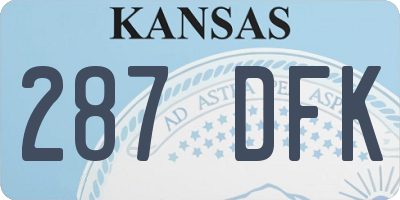 KS license plate 287DFK