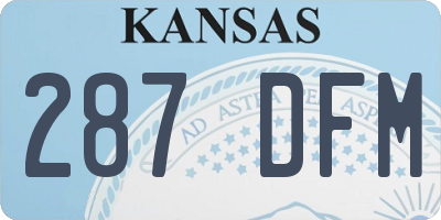 KS license plate 287DFM
