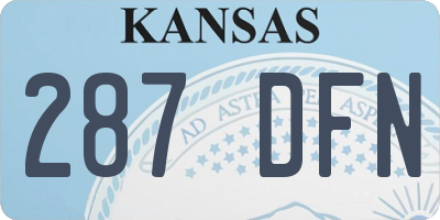 KS license plate 287DFN
