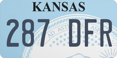KS license plate 287DFR