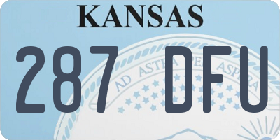 KS license plate 287DFU