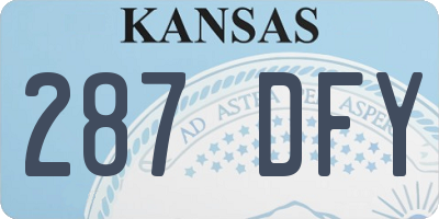 KS license plate 287DFY