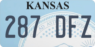 KS license plate 287DFZ