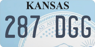 KS license plate 287DGG