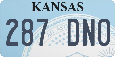 KS license plate 287DNO