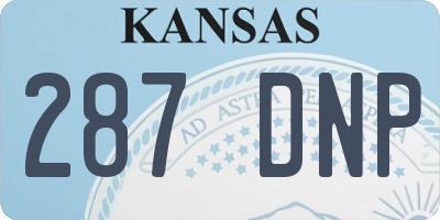 KS license plate 287DNP