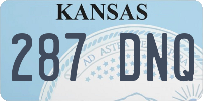 KS license plate 287DNQ