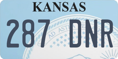 KS license plate 287DNR