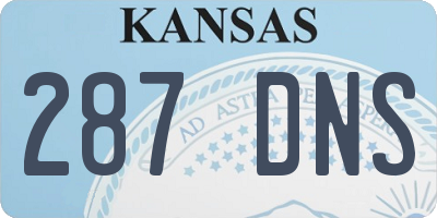 KS license plate 287DNS