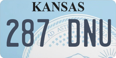 KS license plate 287DNU