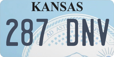KS license plate 287DNV