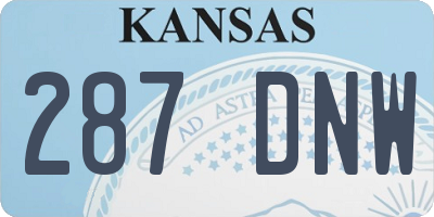 KS license plate 287DNW