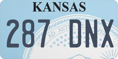 KS license plate 287DNX