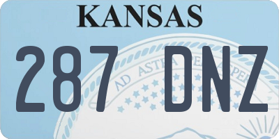 KS license plate 287DNZ