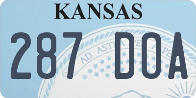 KS license plate 287DOA