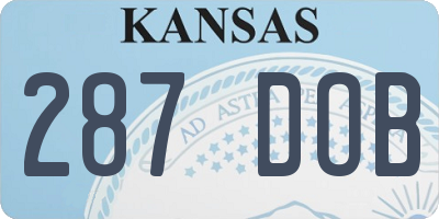 KS license plate 287DOB