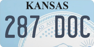 KS license plate 287DOC