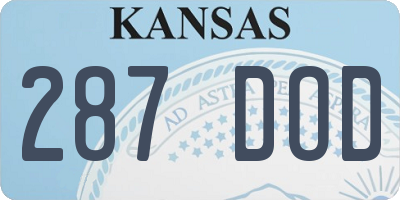KS license plate 287DOD