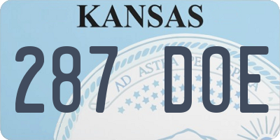 KS license plate 287DOE