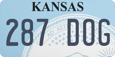 KS license plate 287DOG