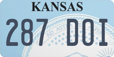 KS license plate 287DOI