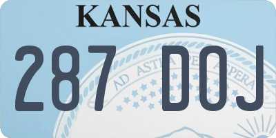 KS license plate 287DOJ