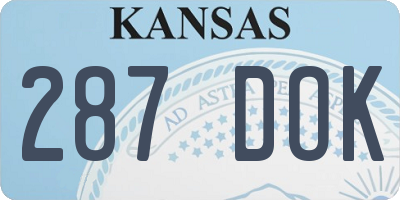 KS license plate 287DOK
