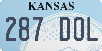 KS license plate 287DOL