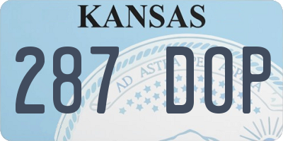 KS license plate 287DOP
