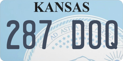 KS license plate 287DOQ