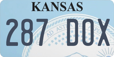 KS license plate 287DOX