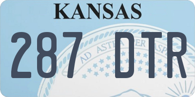 KS license plate 287DTR