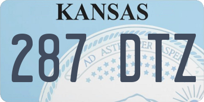 KS license plate 287DTZ