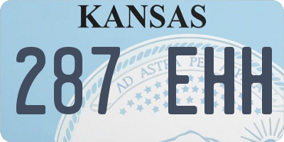 KS license plate 287EHH