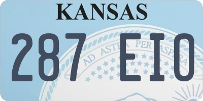 KS license plate 287EIO