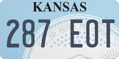 KS license plate 287EOT