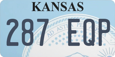 KS license plate 287EQP